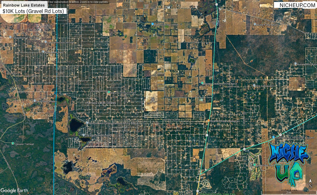 Rainbow Lake Estates — Gravel Road
