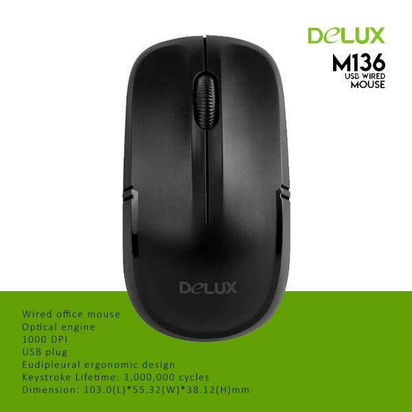 Delux M136 Wired Optical Mouse